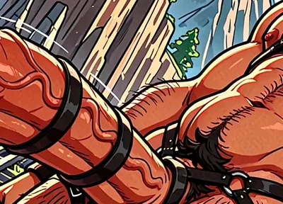 Sexy Harness Fetish Hunks with Monster Dongs