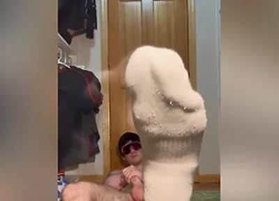 White Socks Jock Jerk Finger