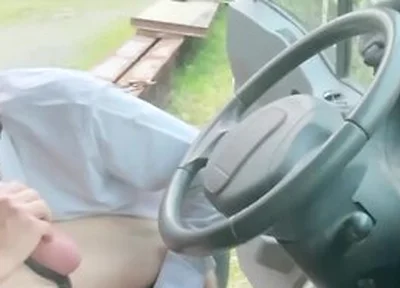 Masked Cock Sucker In Suit Blows My Big Dick In My Truck With The Door Wide Open