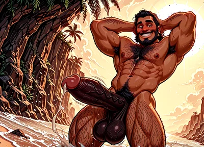 Beach Hunks Showing Erections