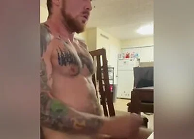 Big Load At The End Solo Tattoo Muscular Guy Masturbation