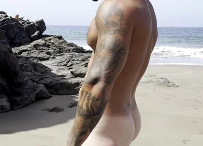 My Big Cock Exhibition in a Beach