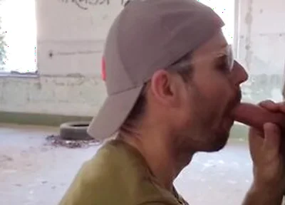 A Tourist Visiting An Abandoned Building Gets His Big Cock Sucked By A Guy And