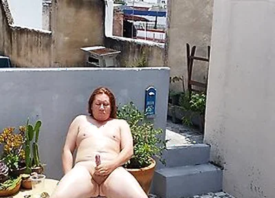 Redhead (ginger) Man Naked Taking The Sun While Wetting And Masturbating