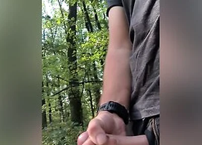 Cumshot In The Middle Of The Forrest