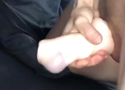 Jerking off with a Flashlight and Big Cumshot