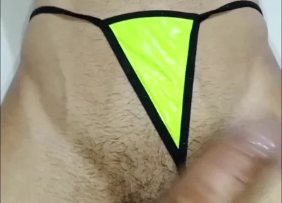 Big and Veiny Cock in Panty, Intense Masturbation, Gay Vergon, First Shot