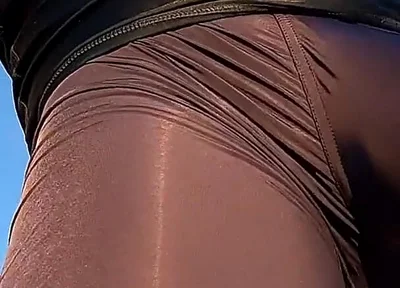 Fitness Instructor in Tight Spandex Gets Erect While Stretching (precum)