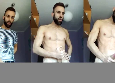 Hot Guy with a Big Cock of 23 Cm Jerking off in His Room