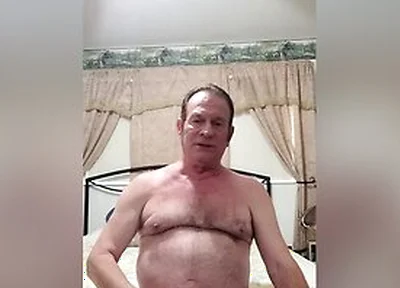 Old Man Stroking In Bed