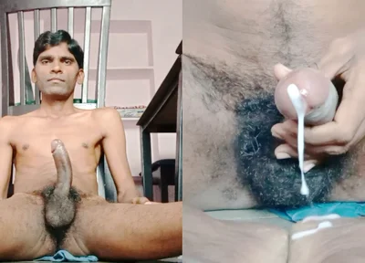 Rajesh Playboy 993 Naked Sat on the Floor Masturbating Big Cock and Cumming on the Feet