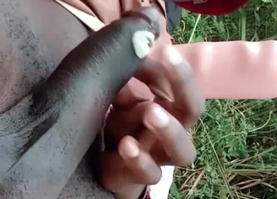 Outdoor playing with my dick and my huge dildo until cumshot