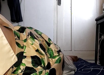 Cum Wearing Satin Set of Tank Top and Skirt
