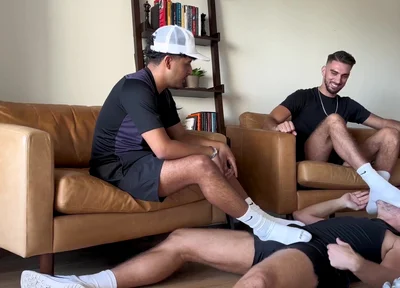 Master boys dirty socks licking