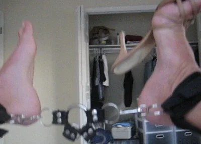 Male Jacking off with High Heels on