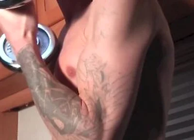 Hunk Twink Giles Lubes Up His Abs And Dick