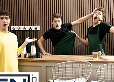Men - Sam Ledger Wants A Coffee But Ends Up Taking Joey Millss Cock In His Mouth