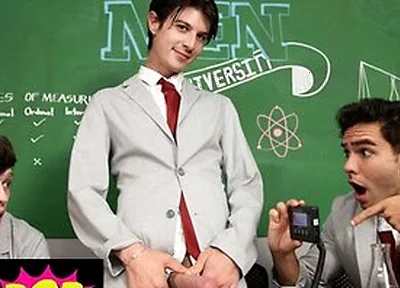Jake Preston, Joey Mills And Damian Night In College Class Turns Into A Dick-measuring Contest And Then A Hot Group Sex