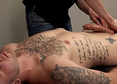 Tattooed Andrew Delta Gets Massaged By Bailey Wylde