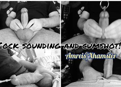 Cock Sounding. Powerful Orgasm and Sperm on the Balls.