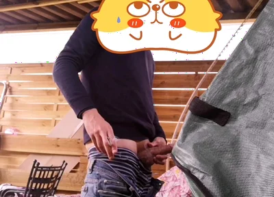 Outdoor Jerkoff While Smoking a Cigarette