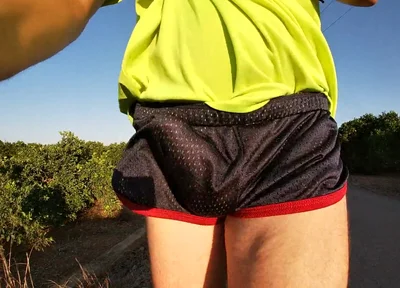 Tight Shiny Sport Shorts Bulging Routine (freeballing Outdoors)