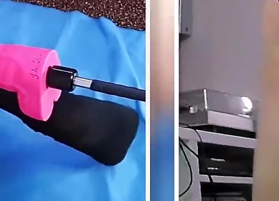 Fabulous Fucking Machine Anal Dildo Fucking in Chastity Cage