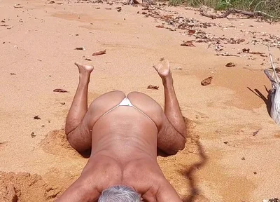 Ladysilva Crossdress What a Hot Slut in Panties on the Beach