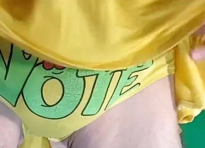 My Panties for Contests Under My Yellow Miniskirt