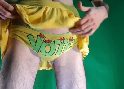 My Panties for Contests Under My Yellow Miniskirt