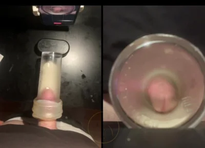 Pissing in a Fleshlight Helped by a Friend POV