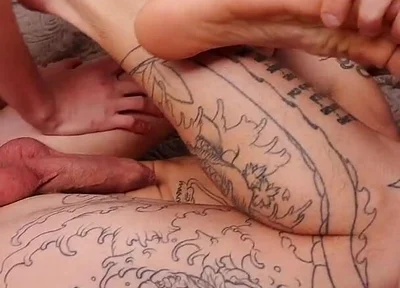 Two Guys with Big Cocks Fuck Stepbrother's Tight Asshole Hard