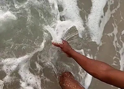 Having Fun on the Beach of Cotonou Alone for the First Time