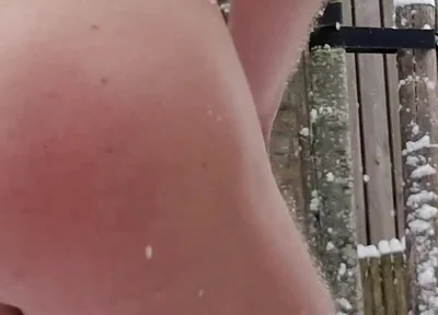 18 Year Old Blonde Twink Freezes Naked in -10 Degree Winter - Hard in Snow