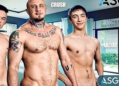 Jacob King, Crush Stepdaddy & River In Wild Asg 3-way Action