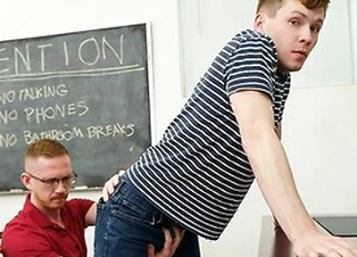 Brody Kayman And Damian Rose In While In Detention, Professor Kayman Has A Very Serious Talk With His Naughty Student 18