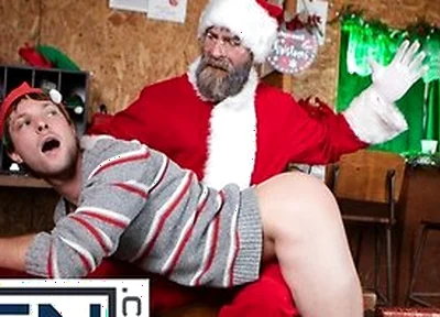 Men - Benjamin Blue Rides A New Christmas Toy In Front Of Stepdaddy Cakes, Then Rides Him Instead
