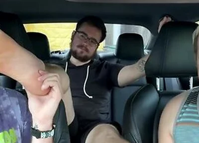 Car Ride Turns Into A Foot Licking And Worshipping