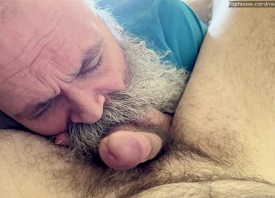 Old Bearded Daddy Sucks Cock -