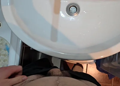 Male Pissing Compilation - POV Pee to the Bathroom Sink - Strong and Long Peeings