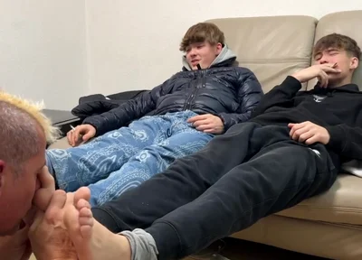 Sniffing feet and socks masters