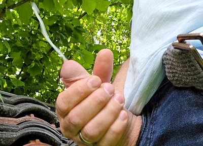 My Big Fat Cock! Playing and Cumming Outside