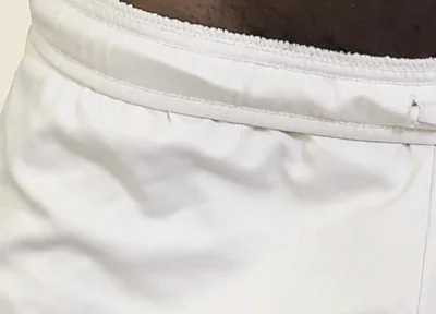 I Am Just Exercising Home in My White Box Shorts Commando of Course