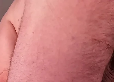 Bear Morning Stretch From Behind to Expose Big Balls, Cock and Asshole