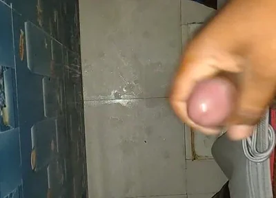 Desi Dick Masturbating in Bathroom