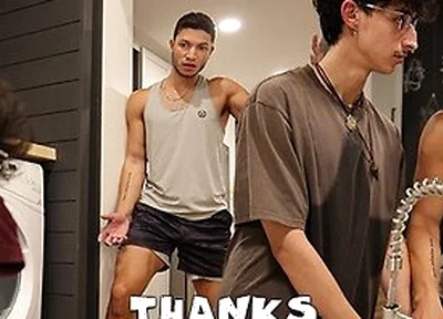 Stepbro! Tj Wants To Impress Stepbro Vincent, Dishes, Laundry, Finally Gets Fucked Raw