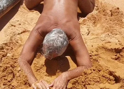 Ladysilva Doing Stritease on the Beach Showing off Her Hot Tanned Ass