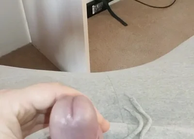 When I'm Home Alone - Jerking off My Shaved Dick Ended in an Orgasm on a Gaming Chair