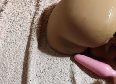Spitting and Fucking an Anal Toy with Dildos with Pleasurable Moaning