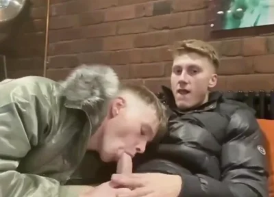 Scally boys cock sucking puffer jackets